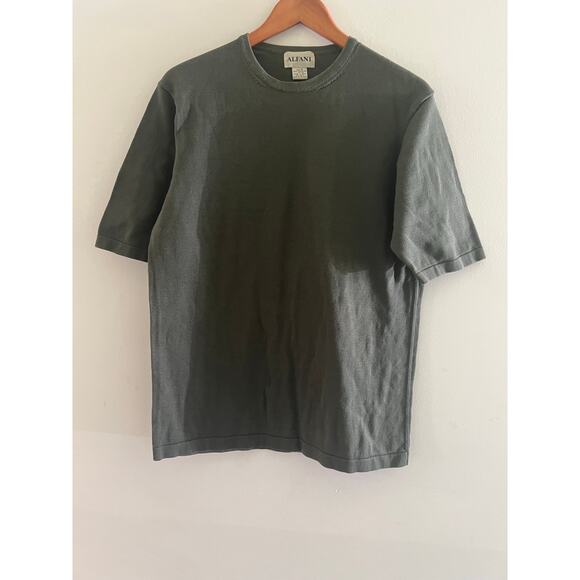 Alfani Men's Cotton Short Sleeve Sweater Dark Green Size Medium JL - Picture 1 of 6